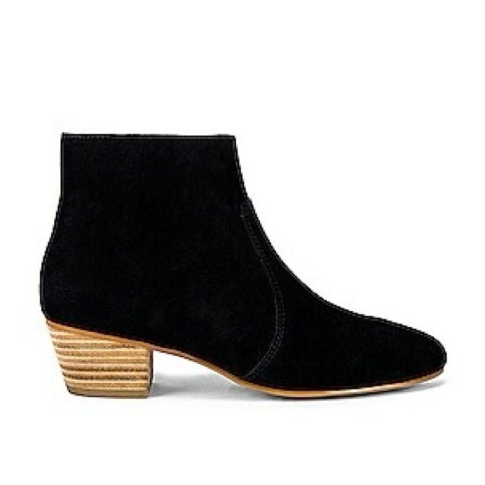 Revolve Soludos Lola Suede Bootie Sz 8 Leather Boots Zip Closure